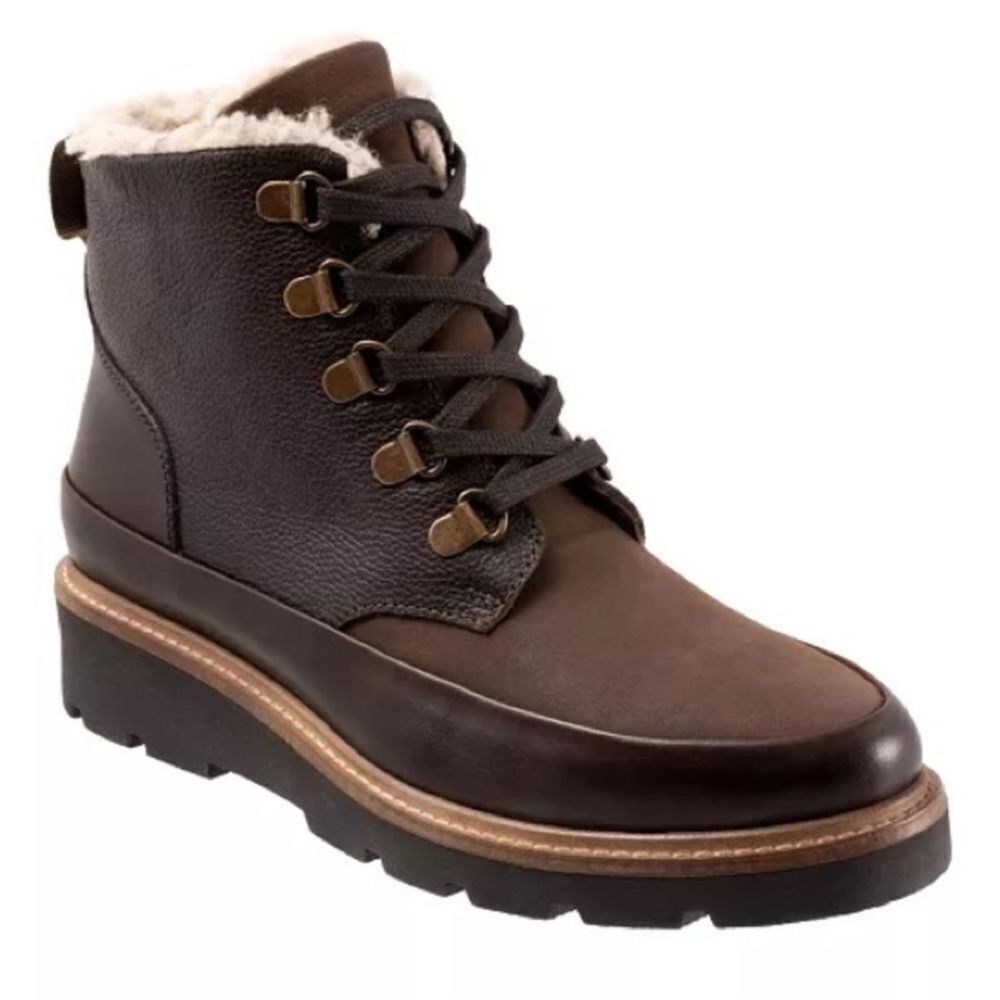 SoftWalk Whitney Leather Hiking Boot Fur Lined Brown 10